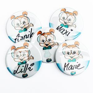 Kinder Button Anstecker Pin Schoko Elli